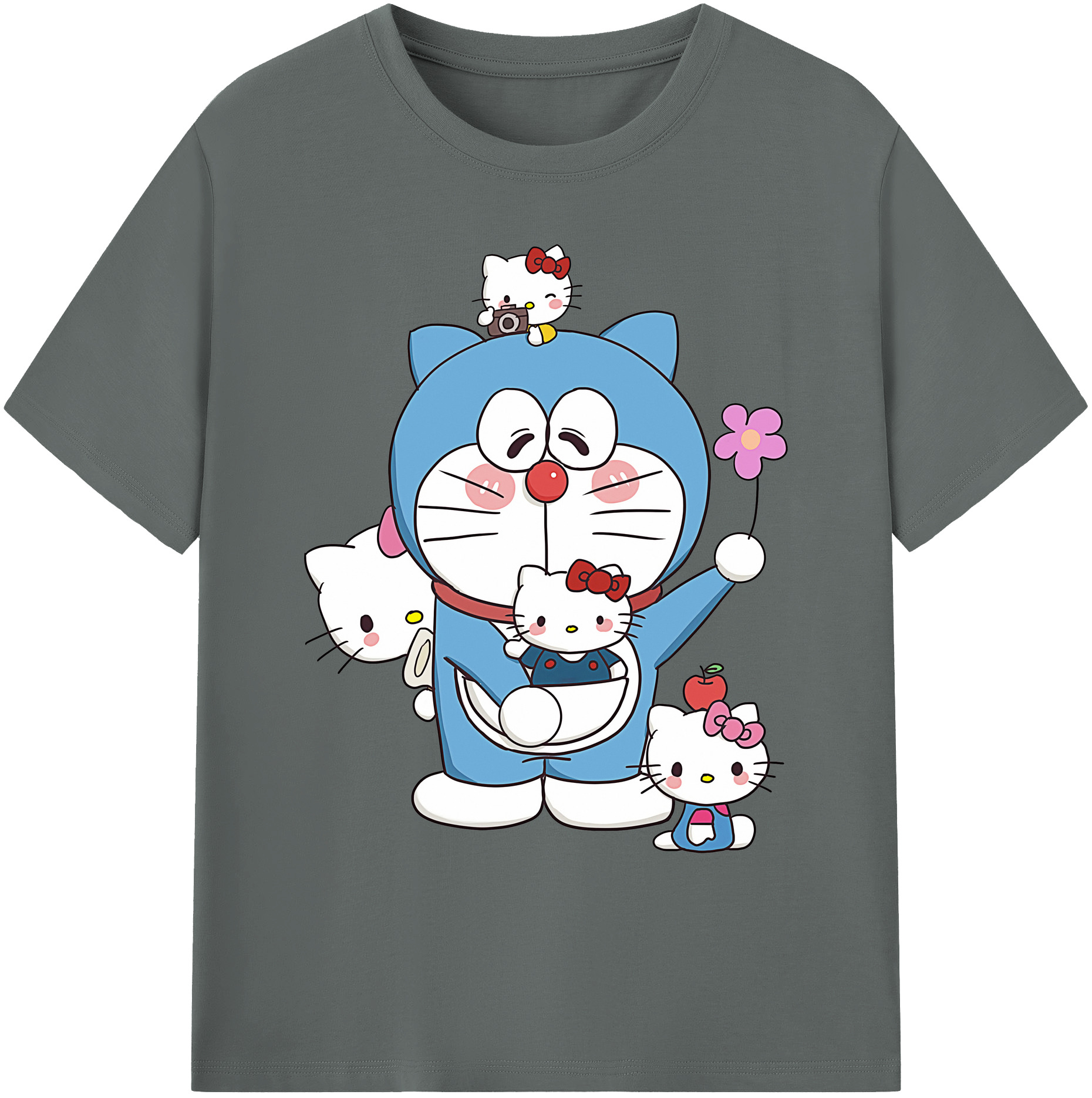 （画像用） ドラえもん Doraemon 綿100％ メンズ半袖Tシャツ｜肌触りやわらか＆通気性